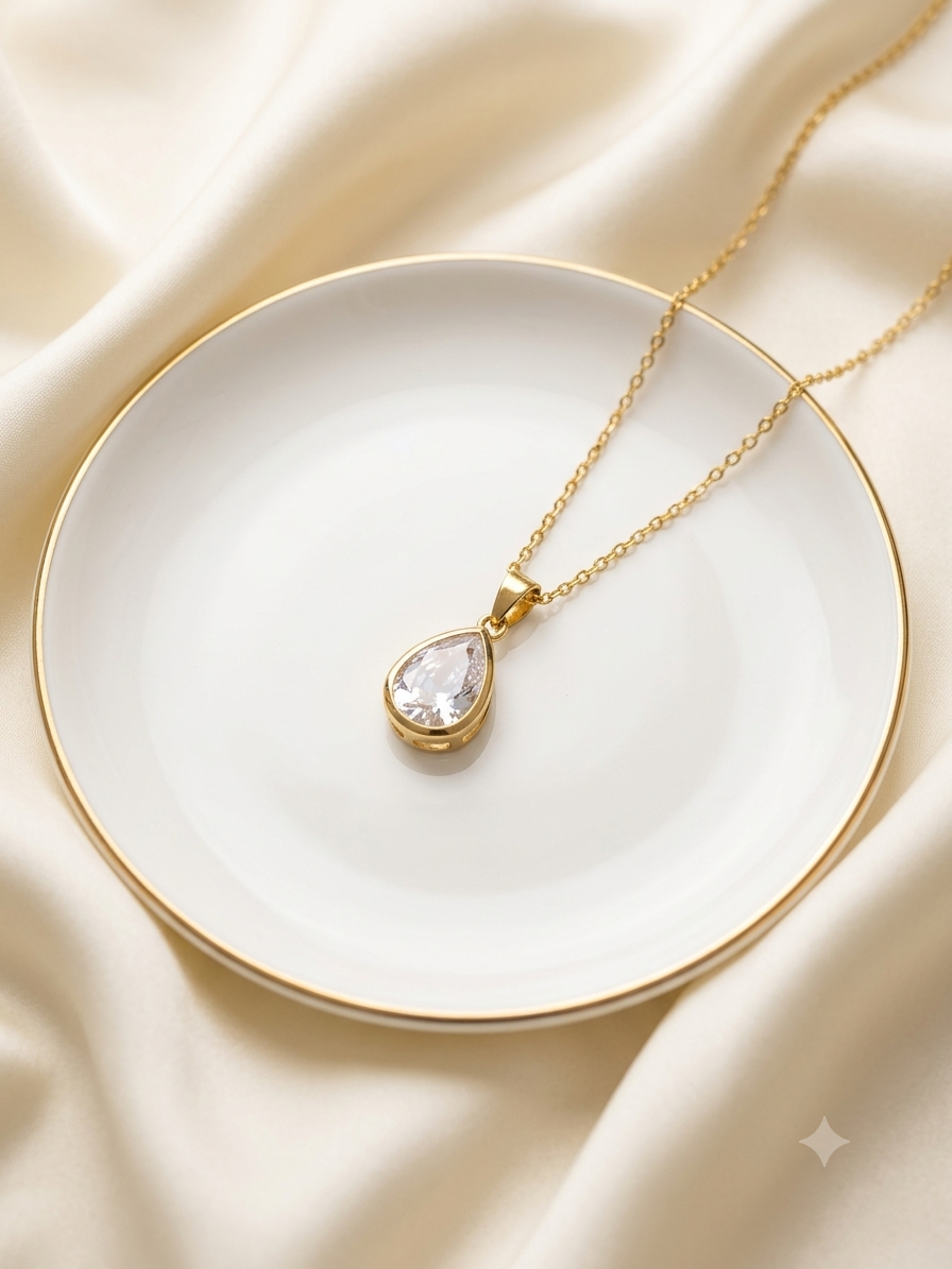 Aura pear nut shaped pendant