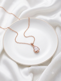 Aura Pear-Cut Rose Gold Solitaire Pendant
