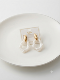 White gold accent hoop studs