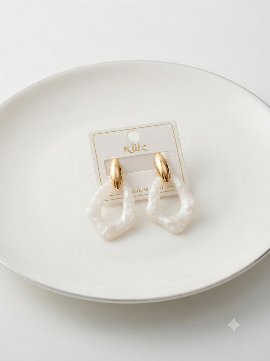 White gold accent hoop studs