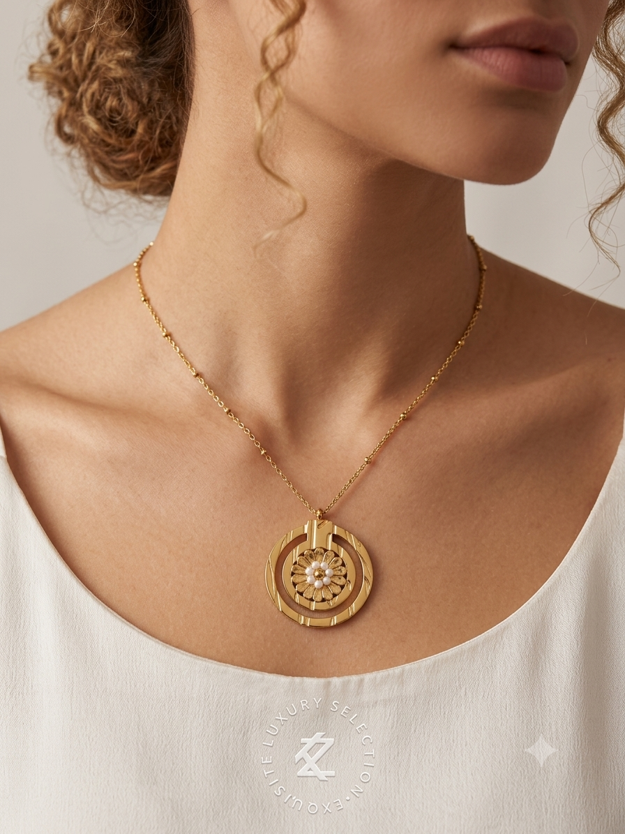 The Regal Bloom Pearl Pendant Necklace