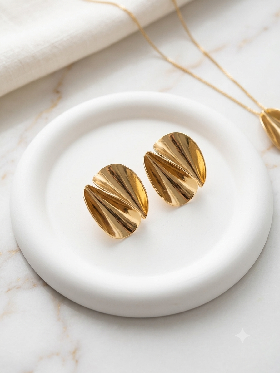 The Flora Folded Petal studs