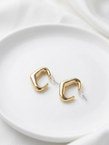 Geometric Gold Square Hoop Earrings