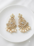 The royal gold - white luxe earrings