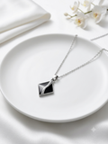 Sleek Obsidian Diamond Pendant