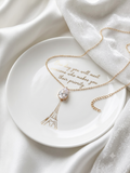 Parisian Romance Teardrop & Eiffel Tower Pendant