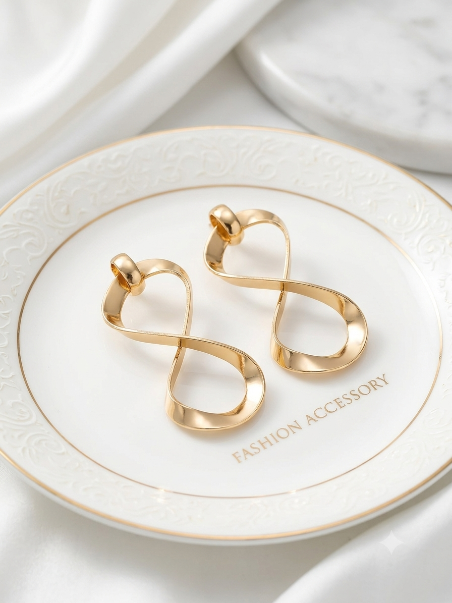 Eternal Twist Gold Infinity drop earrings