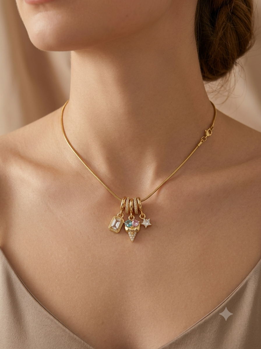 The Celestial Trio Charm Necklace