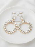 The glitering gold white earrings