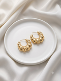 Chunky Fluted Gold Open Hoops