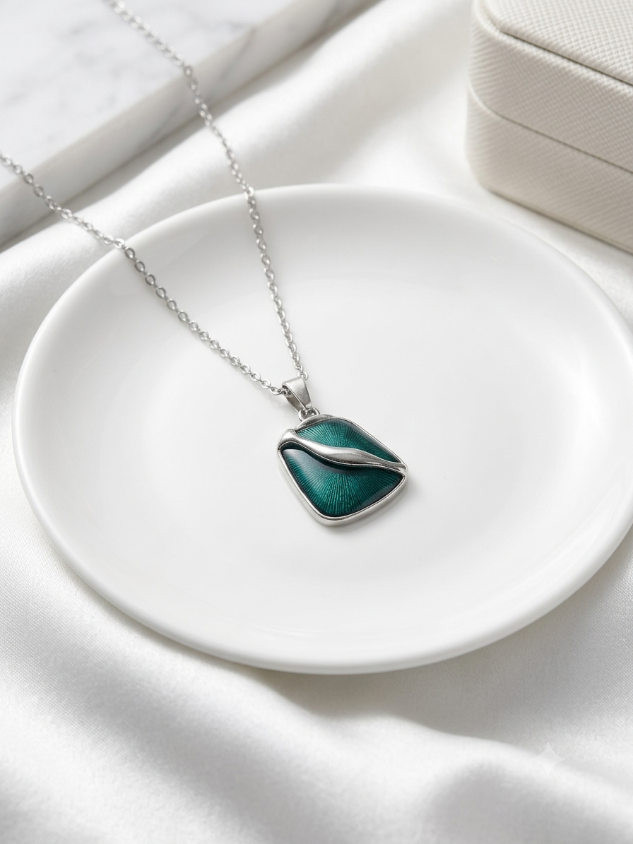 Verdant Wave Asymmetric Pendant
