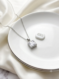 Aura square solitaire pendant