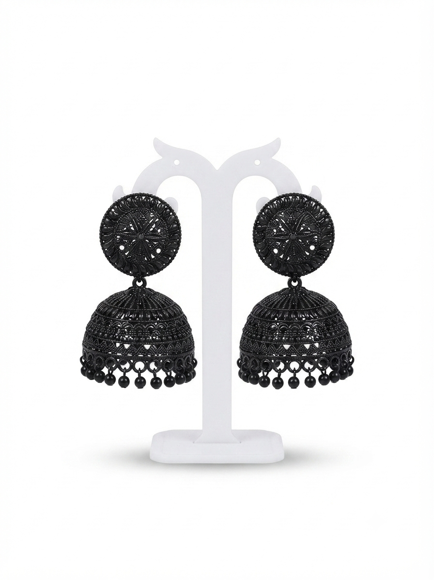 The royal black jhumkas