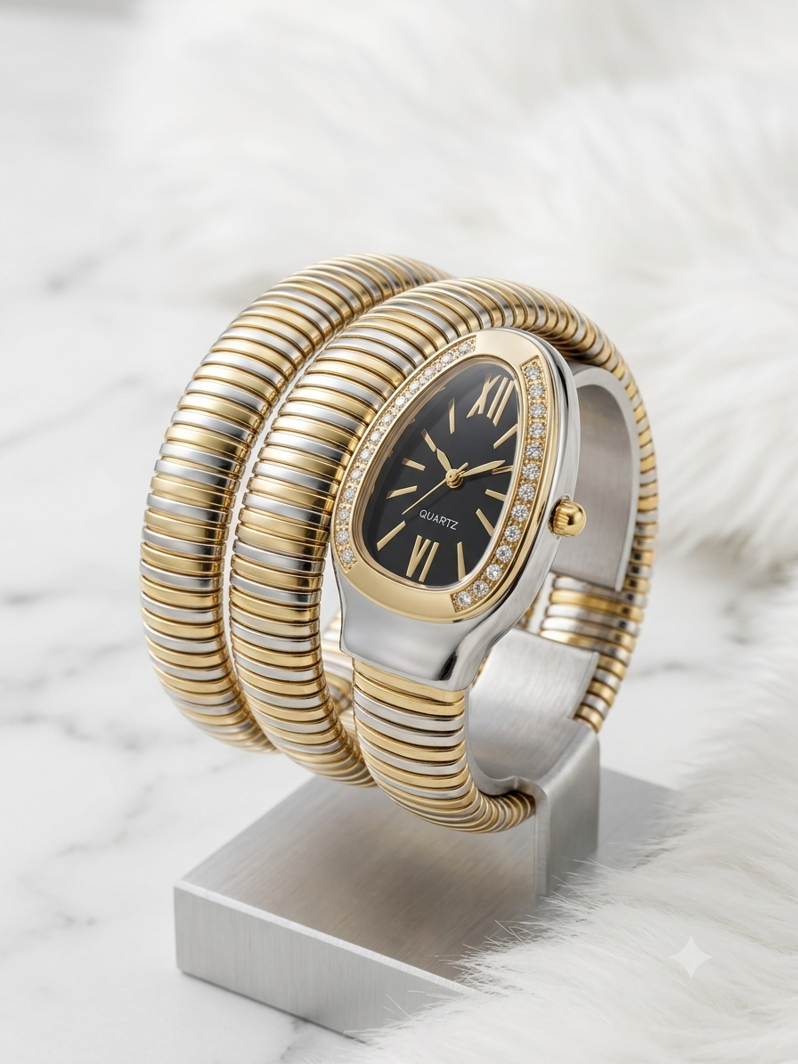 Aurelia Tri-Tone Snake Coil Watch