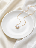 Aura square cushion gold solitaire pendant