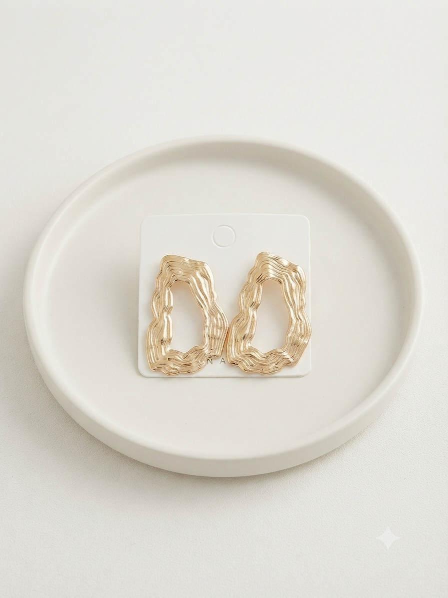The glided waves organic earrings