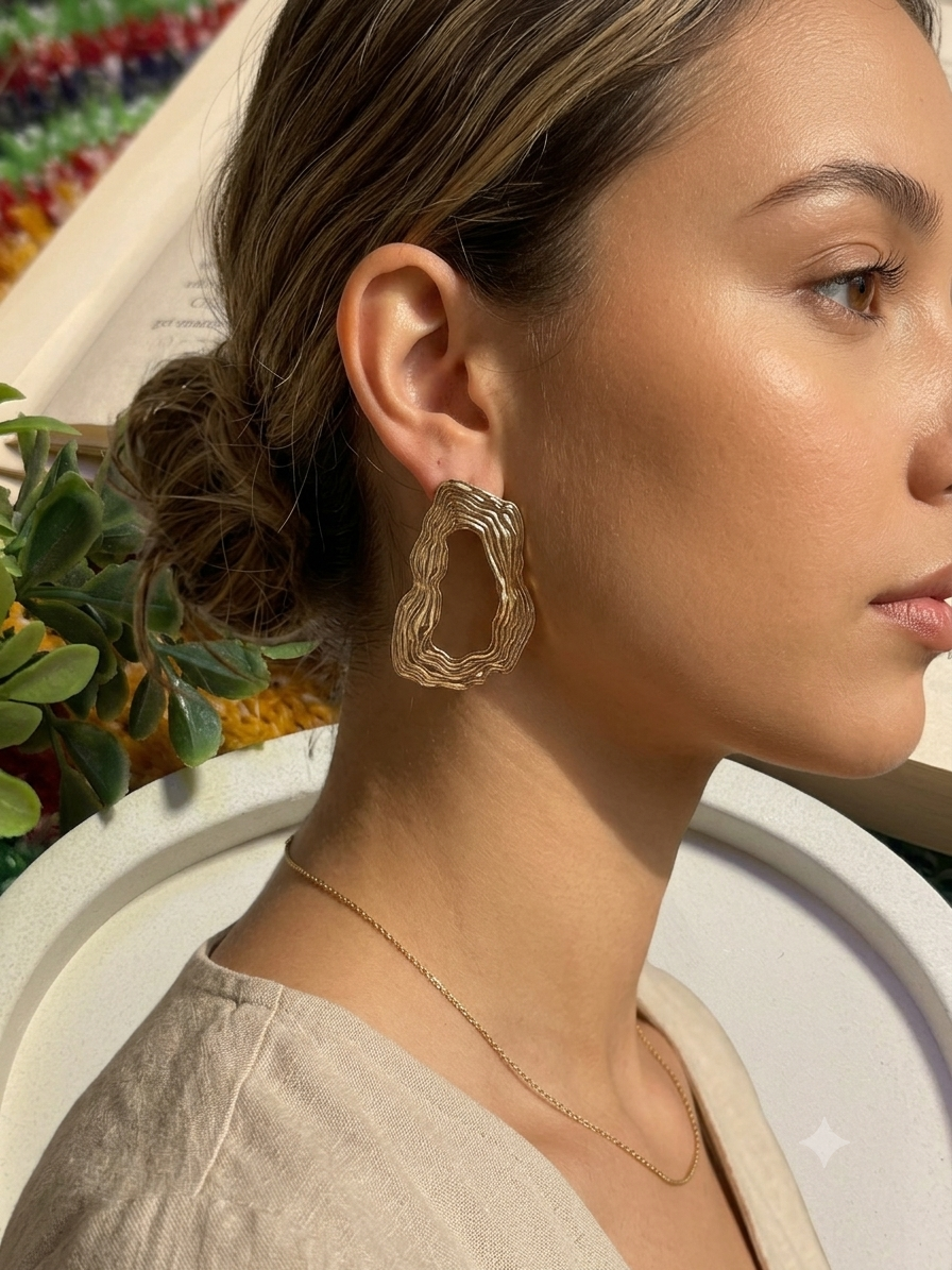 Molten Contour Statement Earrings