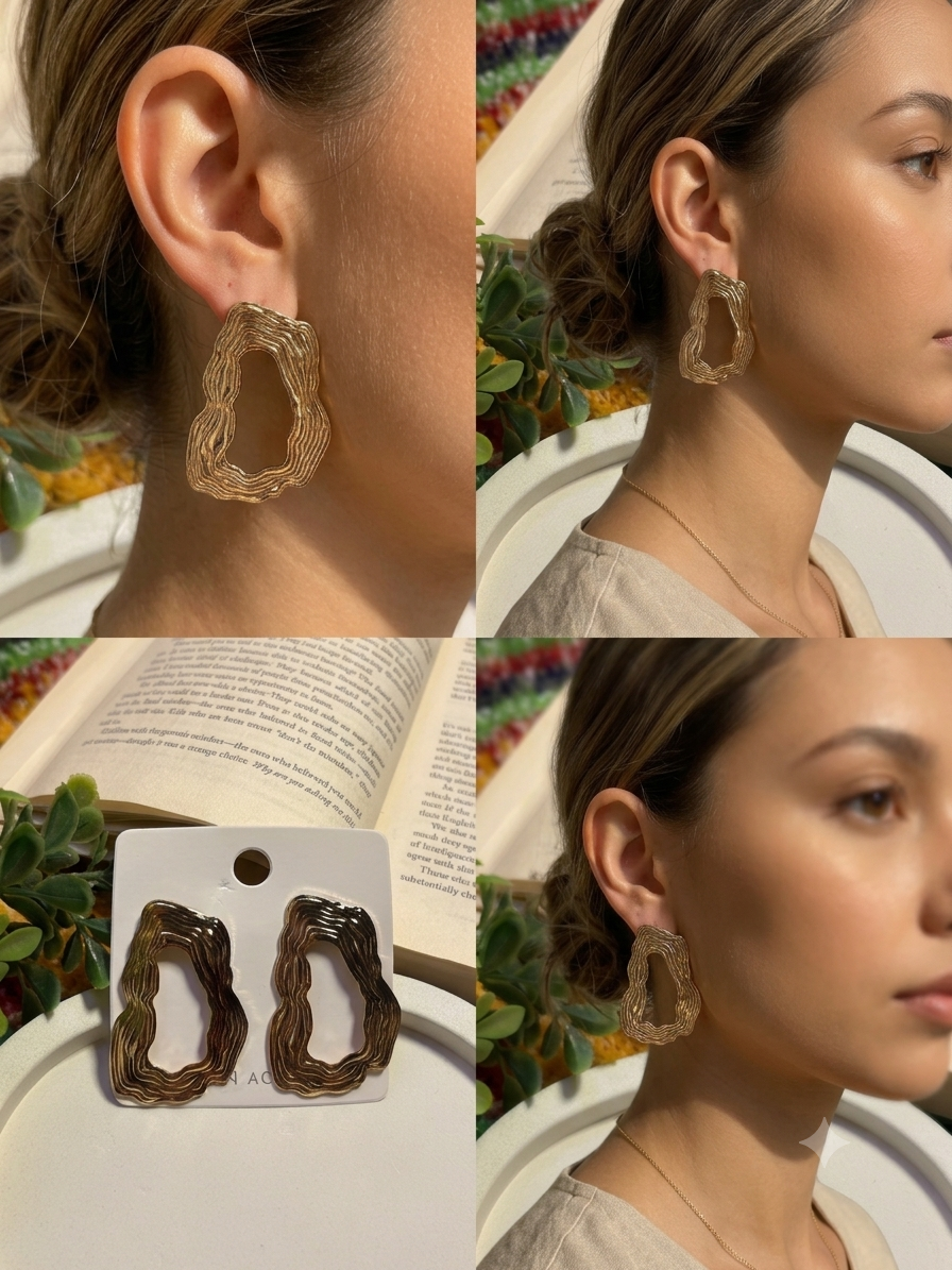 Molten Contour Statement Earrings