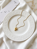 Golden Melody Puffy Heart Pendant Necklace
