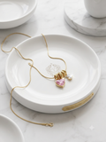 Luxury Pink & Clear CZ Charm Necklace