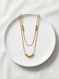 Dual-Layer Gold Bead Chain Necklace