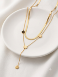 Golden Bloom Layered Y-Necklace-dual chain