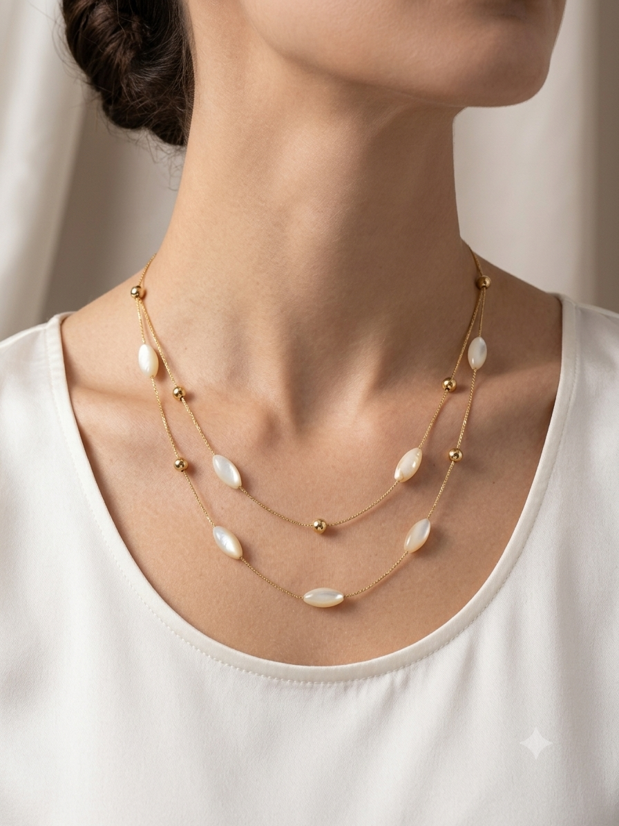 Elegance Dual-Layer Mother-of-Pearl Necklace