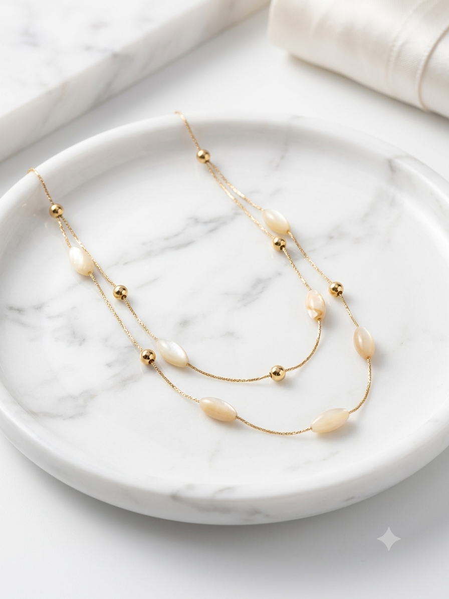 Elegance Dual-Layer Mother-of-Pearl Necklace