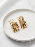 Aurelia Wavy Gold Statement studs