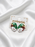 Mask enamel stud earrings