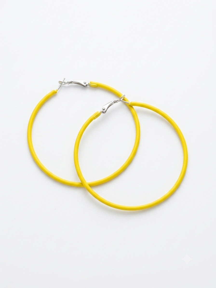 Yellow hoops earrings